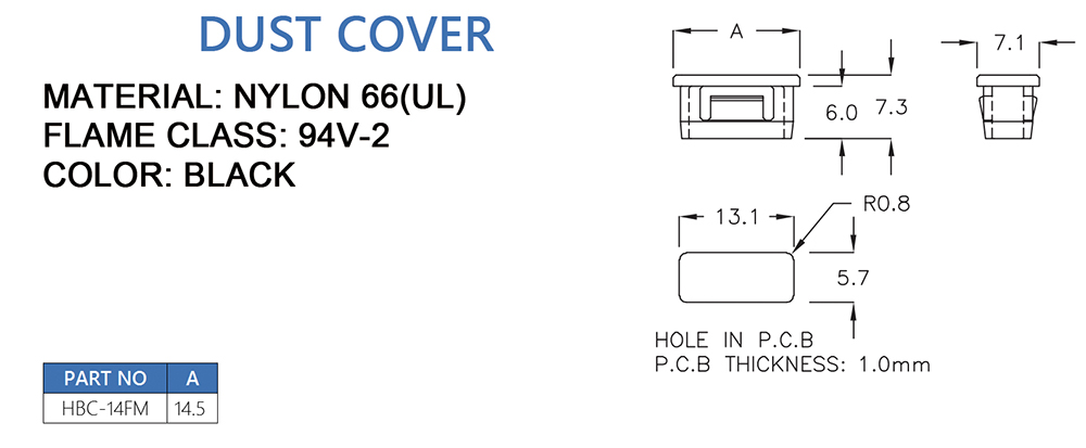 Dust cover HBC-14FM